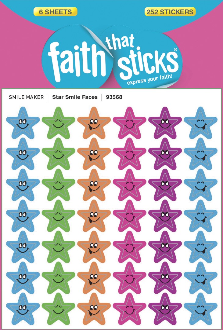 Star Smile Faces - Faith That Sticks Stickers