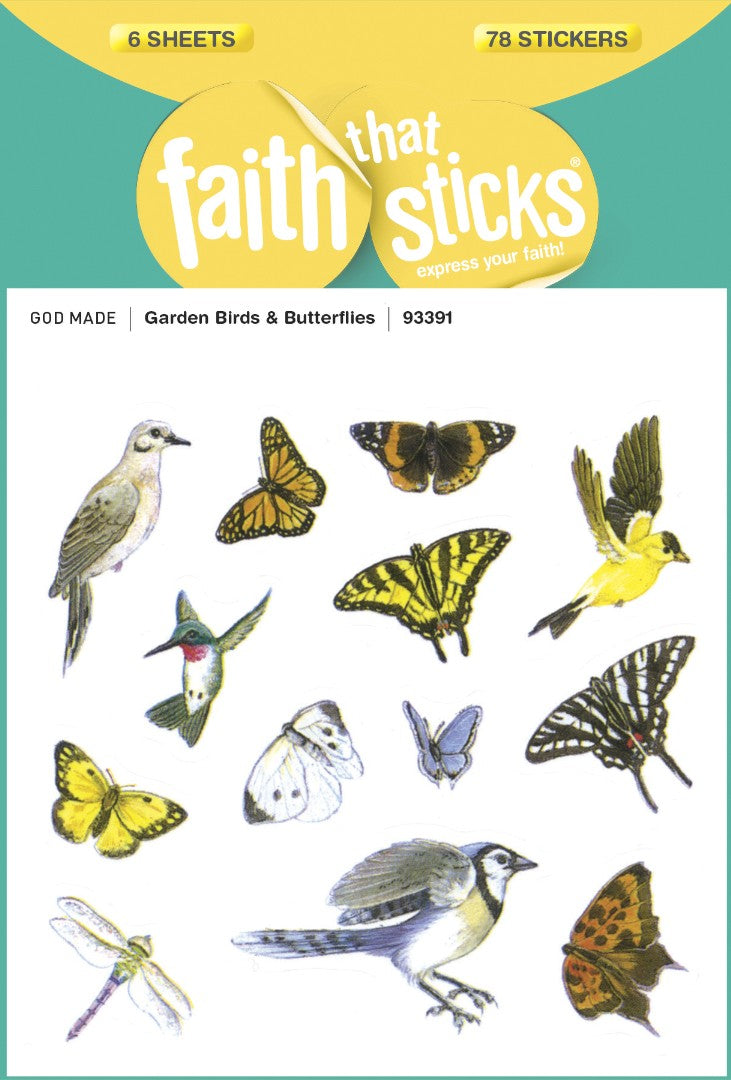 Garden Birds And Butterflies - Faith That Sticks Stickers
