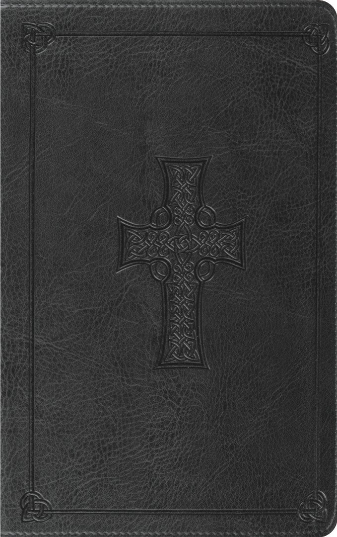 ESV Thinline Bible, Trutone, Charcoal, Celtic Cross Design