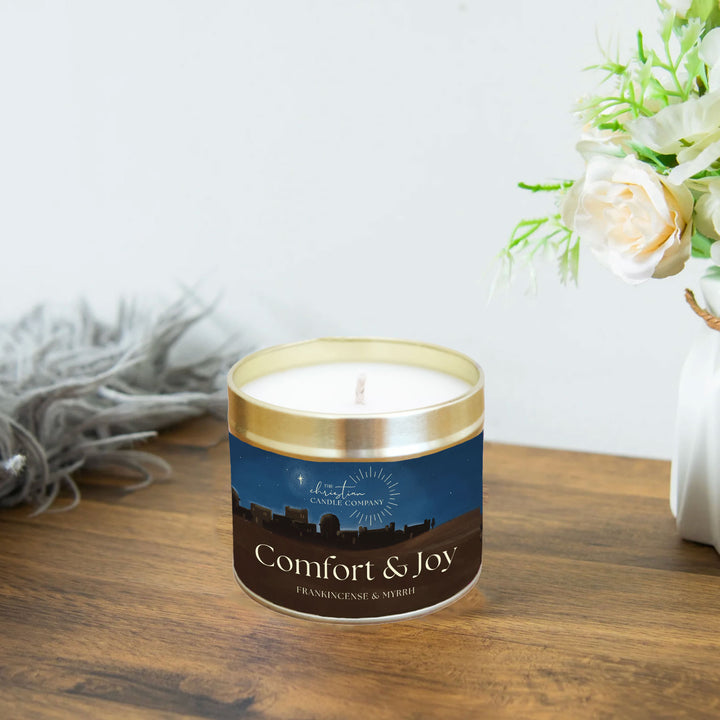 Comfort & Joy Frankincense & Myrrh Scented Candle in a Tin