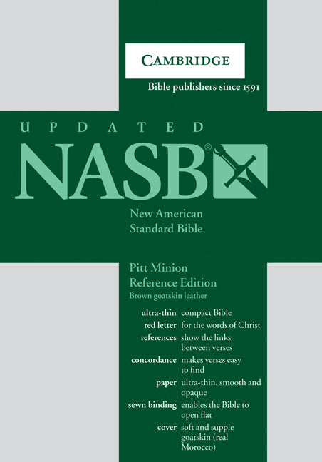 NASB Pitt Minion Reference Edition, Brown Goatskin - Re-vived