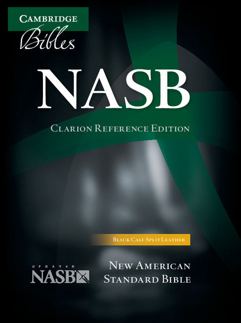 NASB Clarion Reference Bible, Black Calf Split Leather - Re-vived