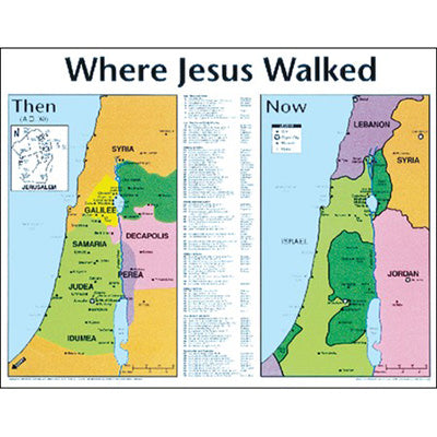 Where Jesus Walked: Then and Now Wall Chart