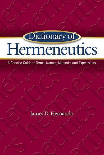 Dictionary Of Hermeneutics H/b