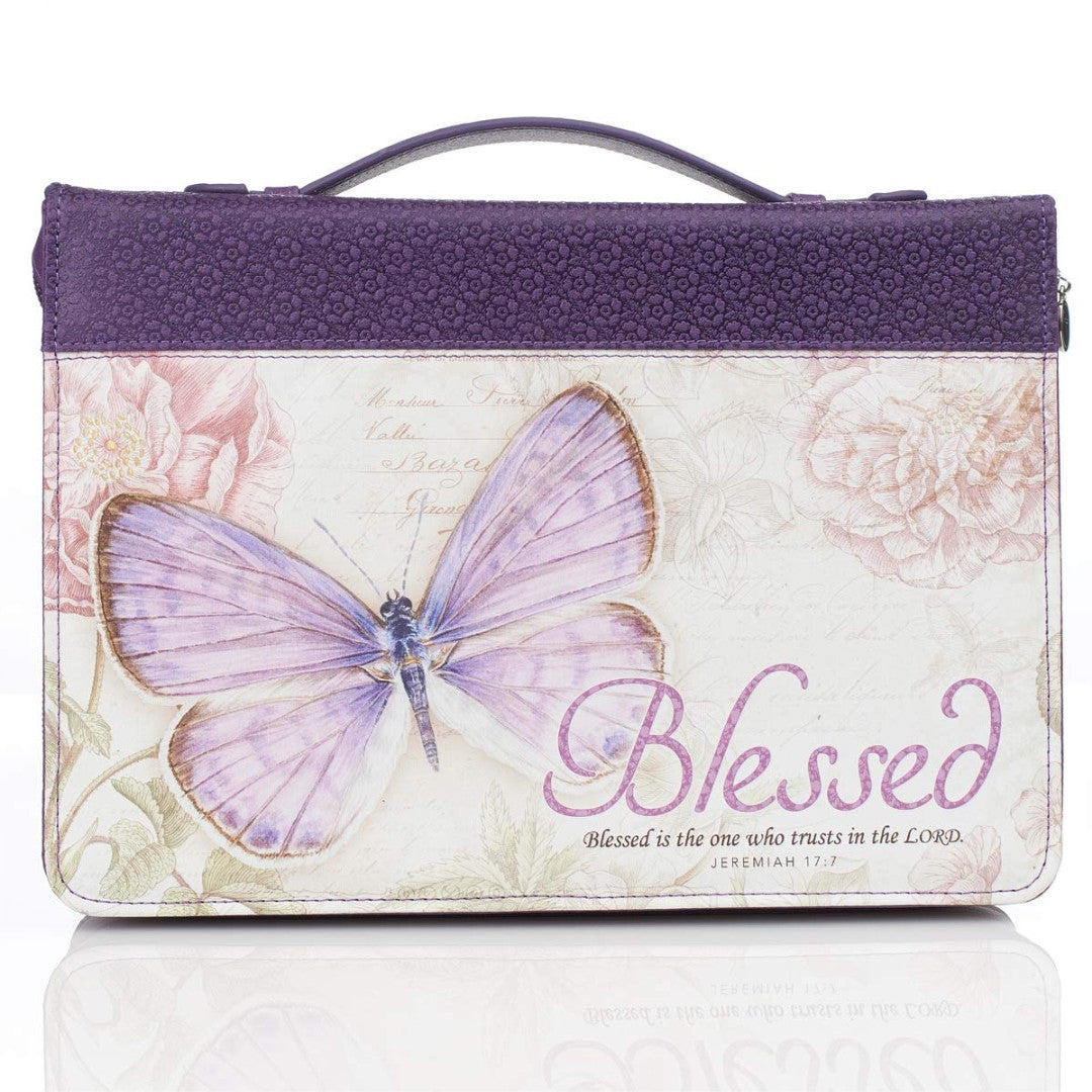 Blessed Butterfly Fashion Bible Cover, Large - Re-vived