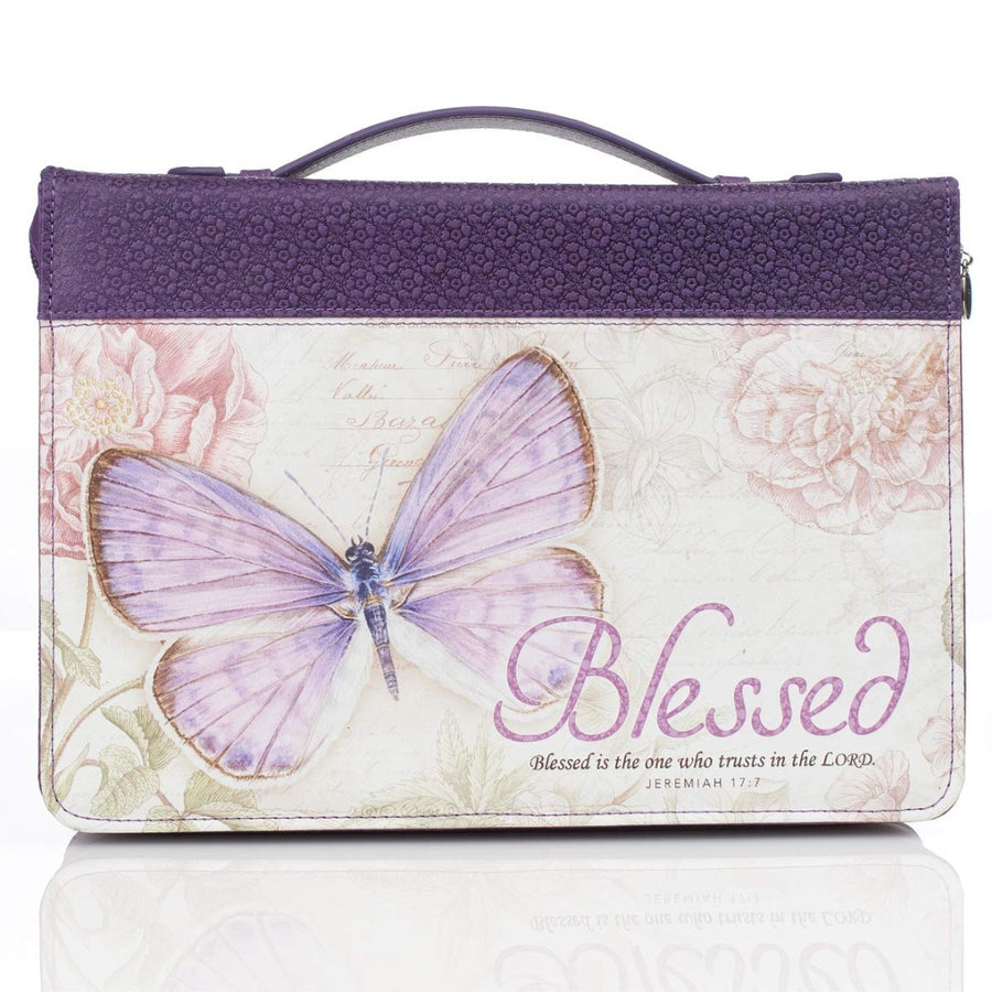Blessed Butterfly Fashion Bible Cover, Large - Re-vived