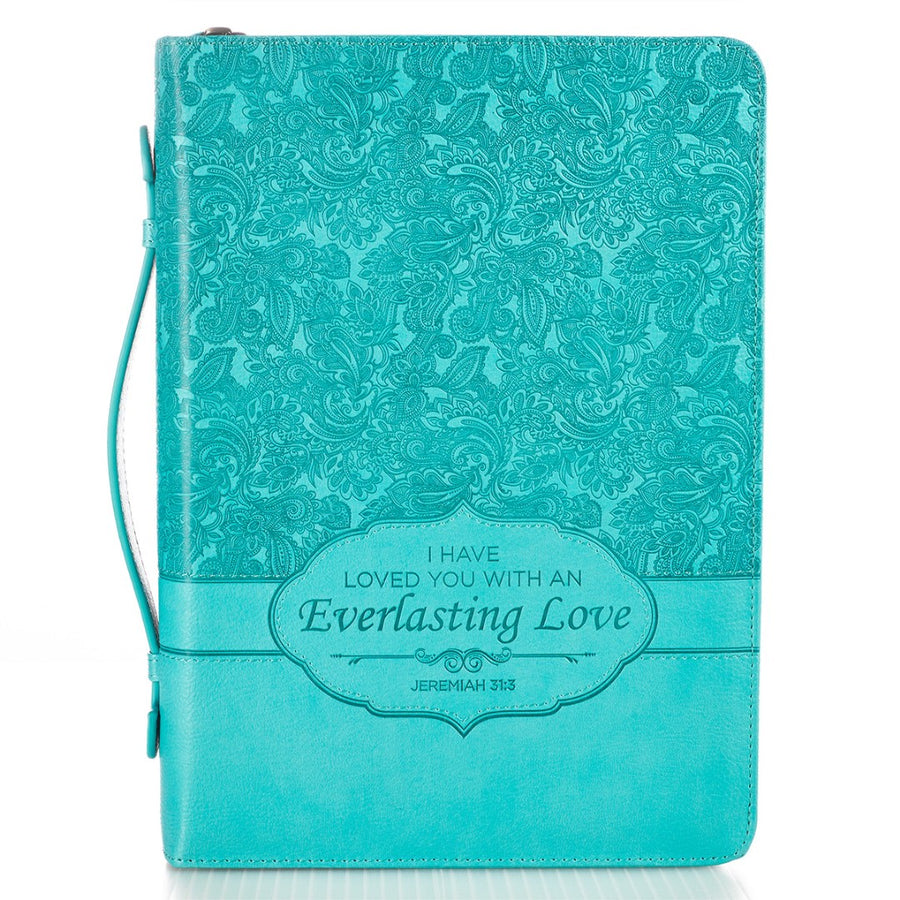 Jeremiah 31:3 Aqua Bible Case, Large - Re-vived