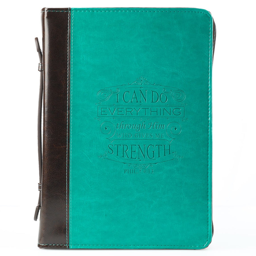 Philippians 4:13 Turquoise Bible Case, Medium - Re-vived