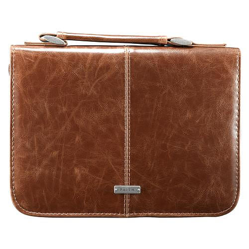 Faith Brown Classic Bible Case, Large - Re-vived