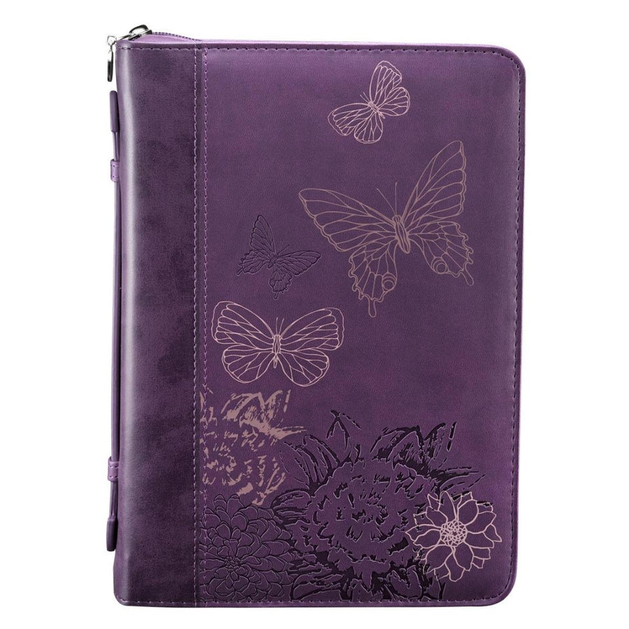 Butterfly Purple Bible Case, Large - Re-vived