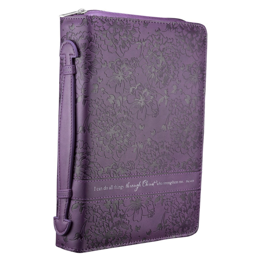 Philippians 4:13 Purple Bible Case, Large - Re-vived