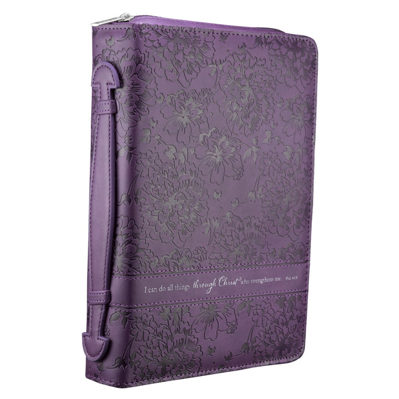 Philippians 4:13 Purple Bible Case, Large