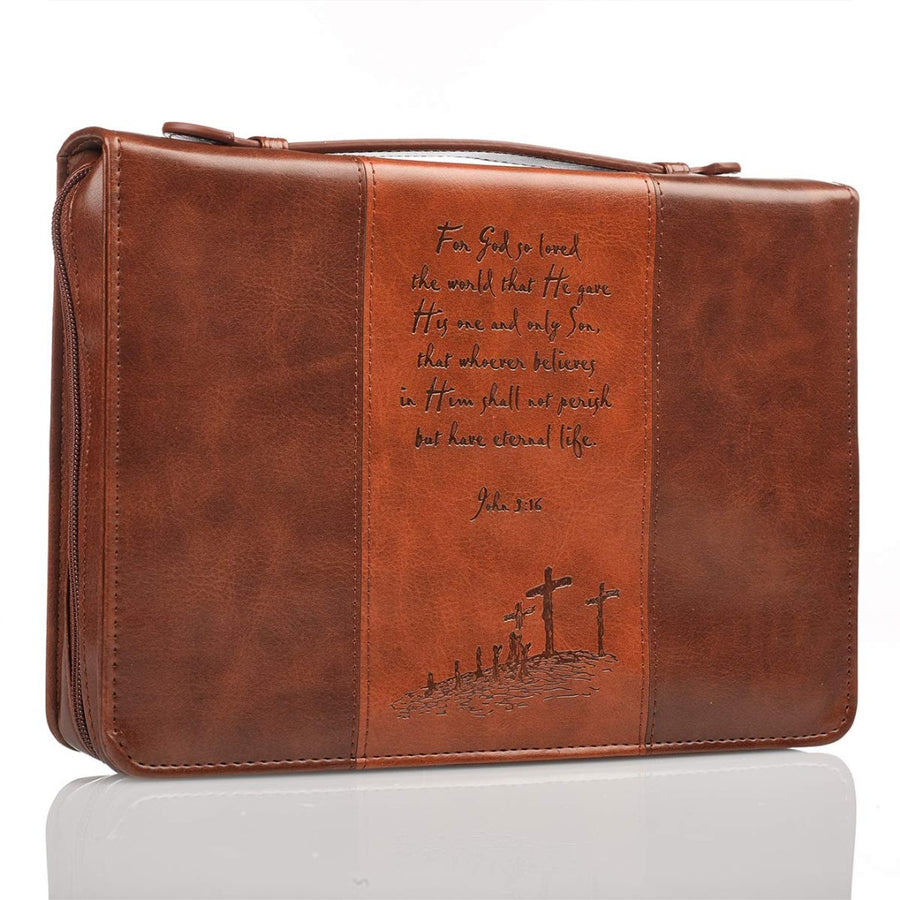 John 3:16 Tan Classic Bible Case, Medium - Re-vived