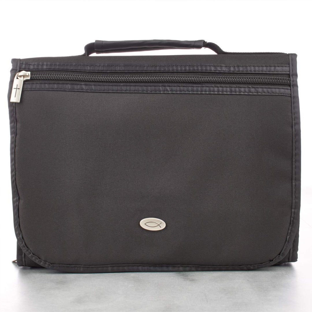 Fish Black Tri-Fold Bible Case, Extra Large - Re-vived