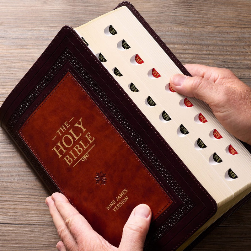 KJV Study Bible, Large Print, Burgundy/Toffee