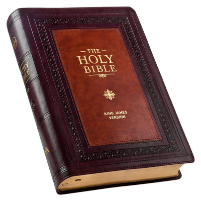 KJV Study Bible, Large Print, Burgundy/Toffee