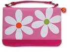 Microfiber Daisy Pink Zipper Pocket Medium
