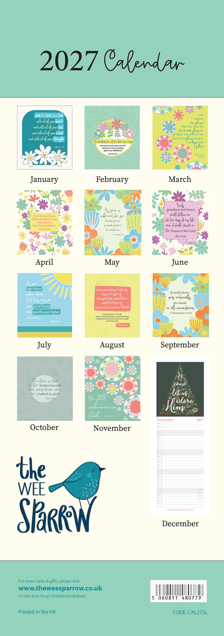 The Wee Sparrow 2027 Calendar (A3 slimline)