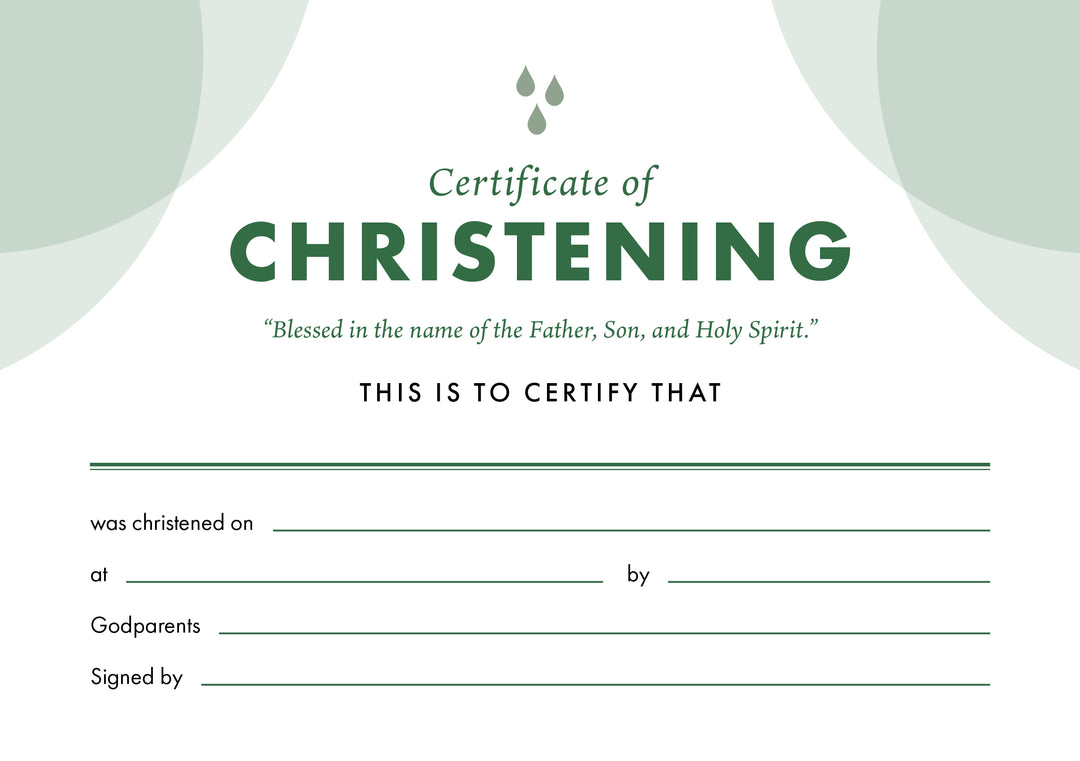 ETC Christening Certificate A5 Landscape (pack of 10) - Re-vived