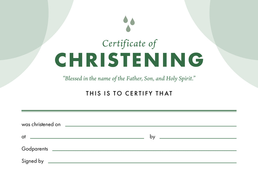 ETC Christening Certificate A5 Landscape (pack of 10) - Re-vived