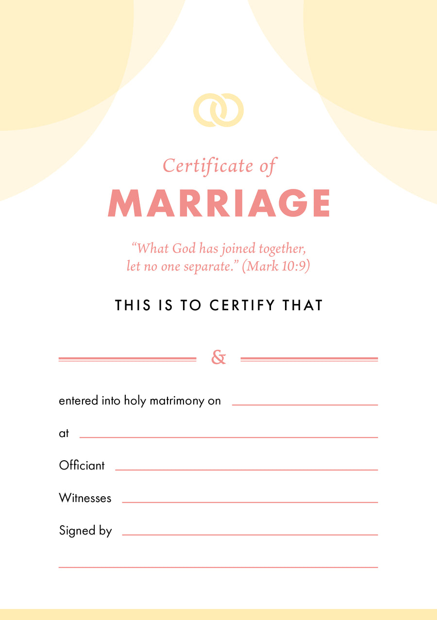 ETC Marriage Certificate A4 Portrait (pack of 10) - Re-vived