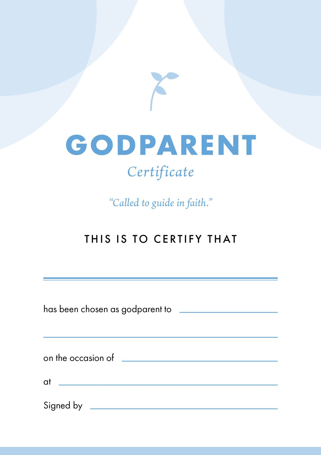 ETC Godparent Certificate A4 Portrait (pack of 10) - Re-vived