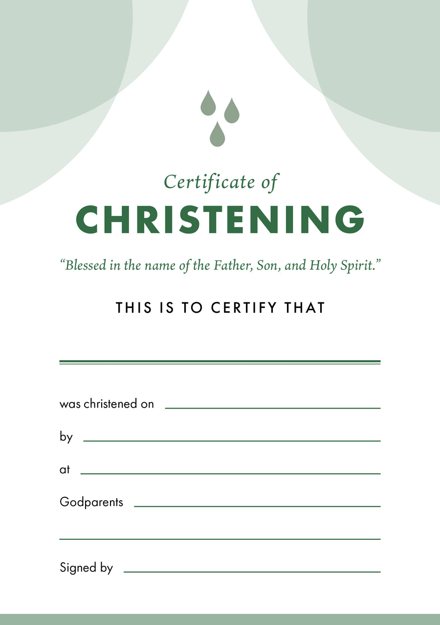 ETC Christening Certificate A5 Portrait - Re-vived