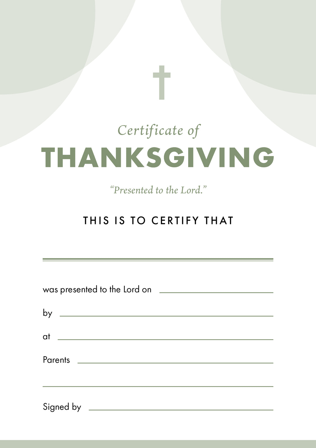 ETC Thanksgiving Certificate A4 Portrait (pack of 10) - Re-vived