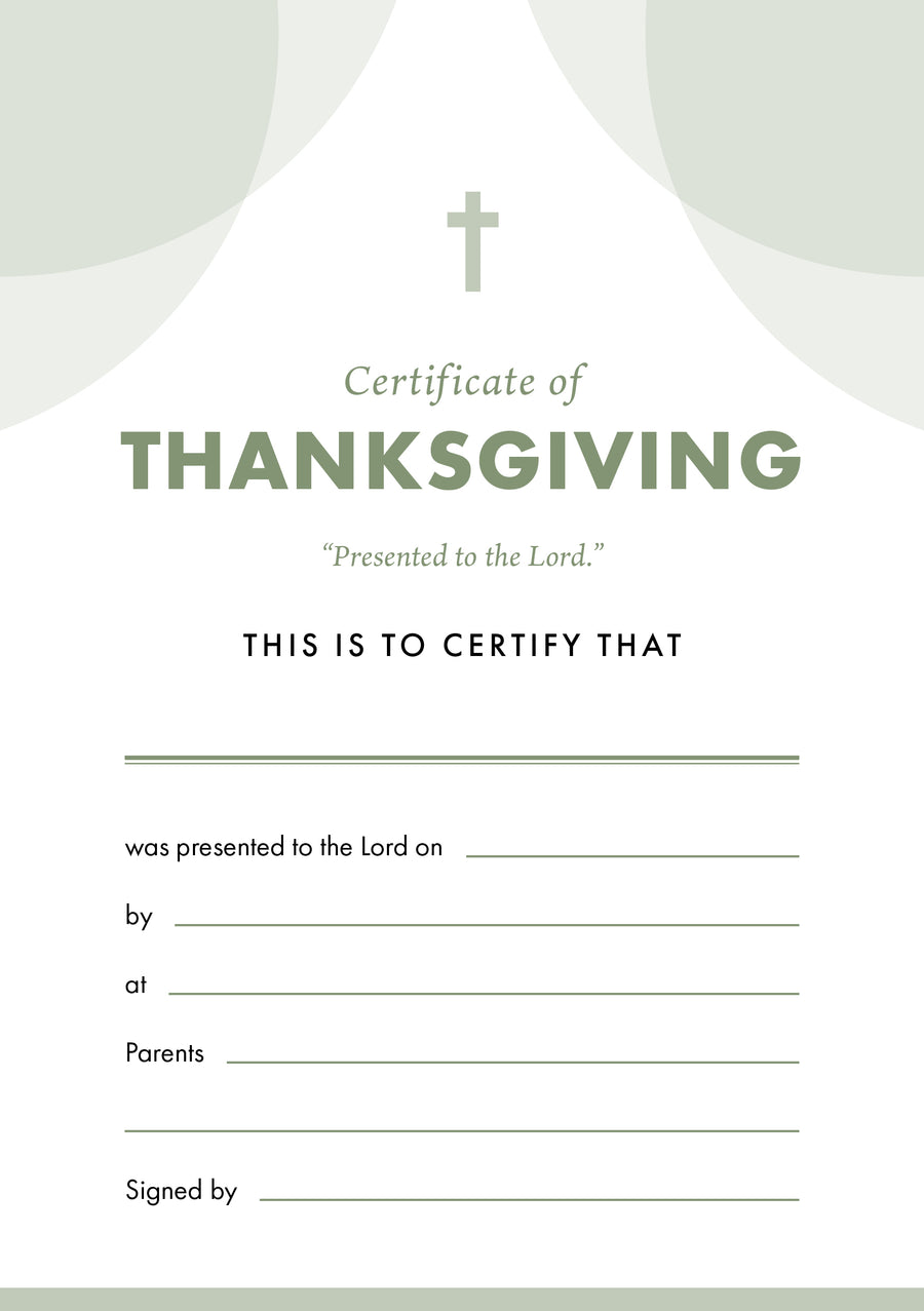 ETC Thanksgiving Certificate A4 Portrait (pack of 10) - Re-vived