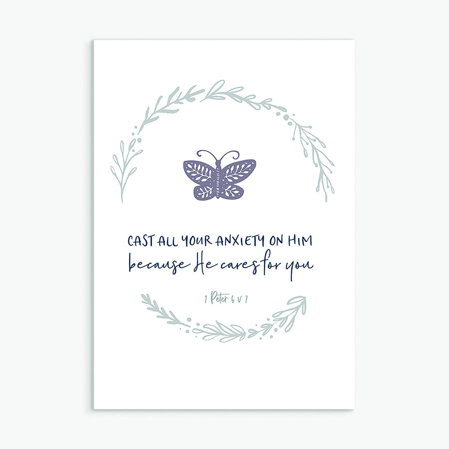 Cast All Your Anxiety on Him Greeting Card - Re-vived