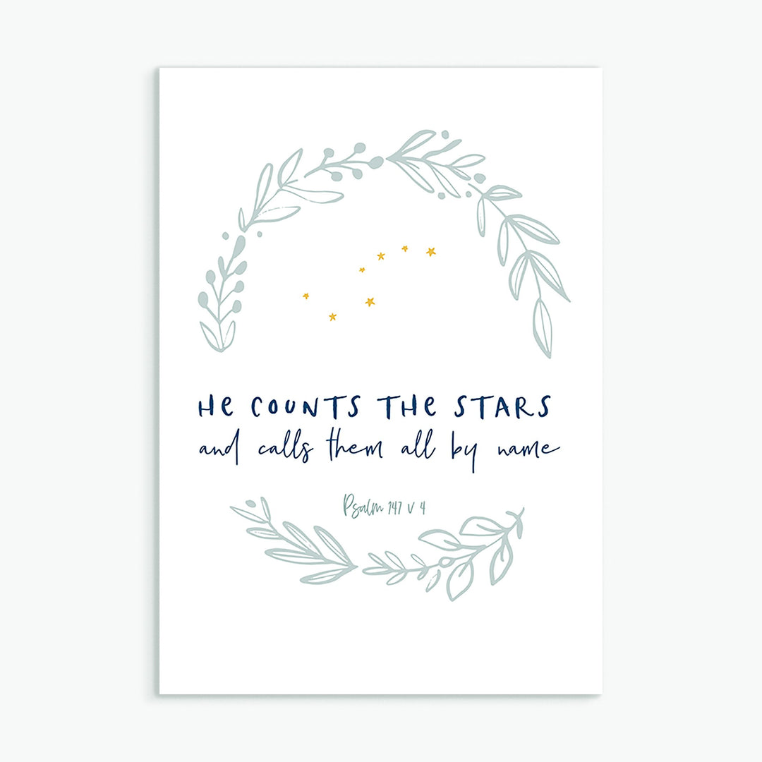 He Counts the Stars Greeting Card - Re-vived