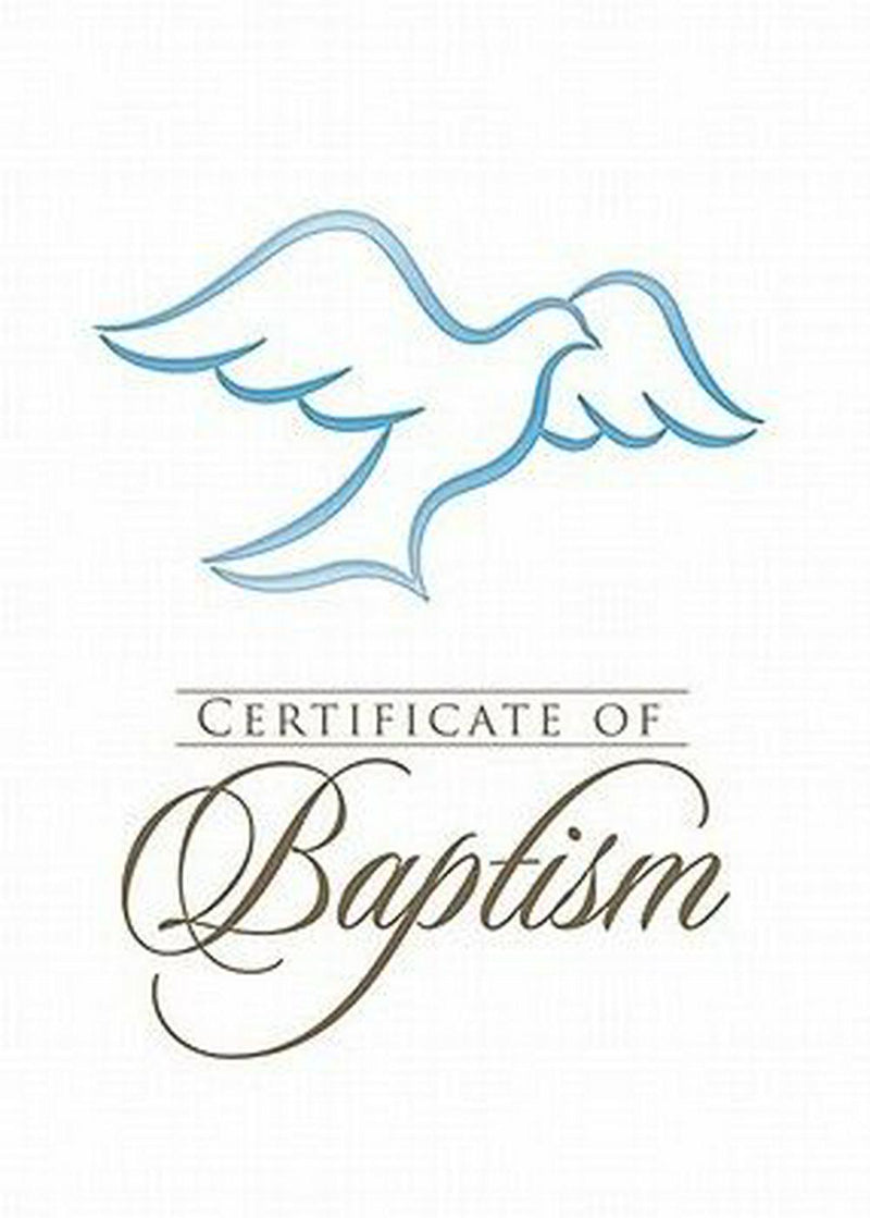 Folded Baptism Certificates With Envelopes