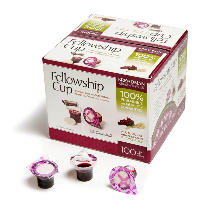 Fellowship Cup Box of 100 - Prefilled Communion Bread & Cup - Re-vived