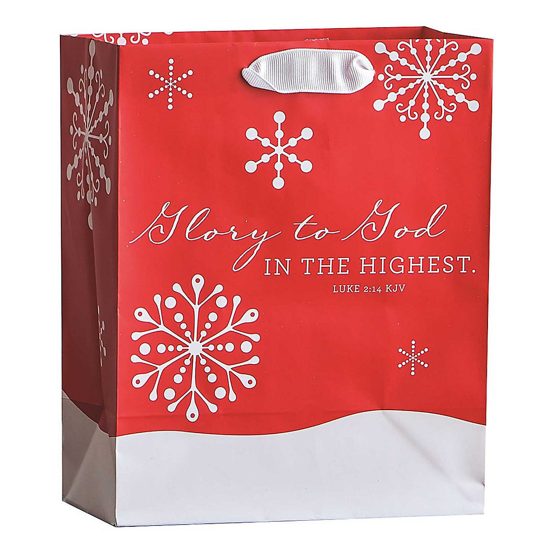 Christmas Value Gift Bag: Red Snowflakes - Medium Size