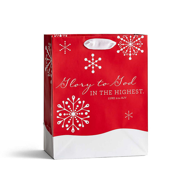 Christmas Value Gift Bag: Red Snowflakes - Medium Size