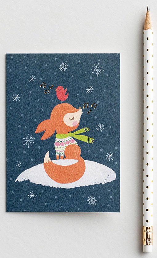 Fox Christmas Boxed Cards (Box of 18) - Re-vived