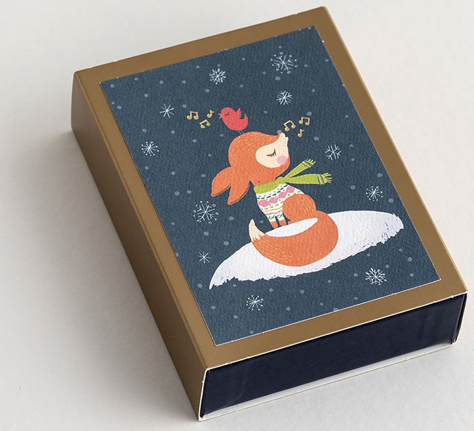 Fox Christmas Boxed Cards (Box of 18) - Re-vived
