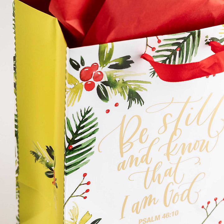 Christmas Gift Bag: Be Still - Medium Size - Re-vived