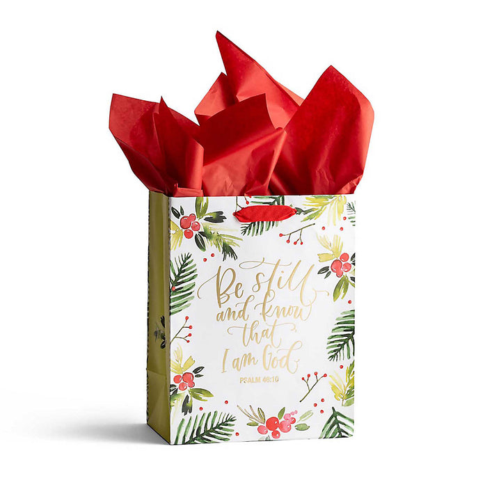 Christmas Gift Bag: Be Still - Medium Size - Re-vived