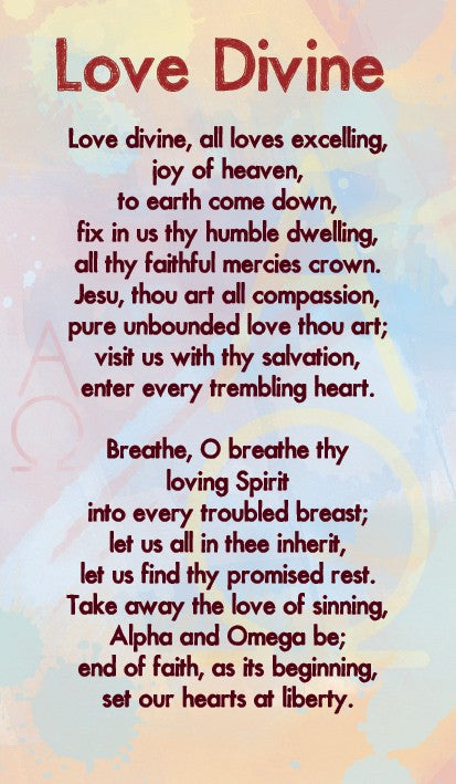 Love Divine Hymn Card