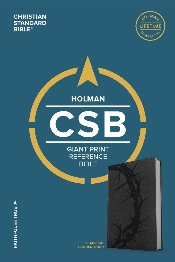 CSB Giant Print Reference Bible, Charcoal Leathertouch