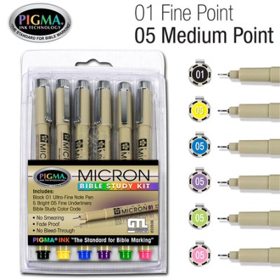 Pigma Micron Bible Study Kit (6 piece) - Re-vived