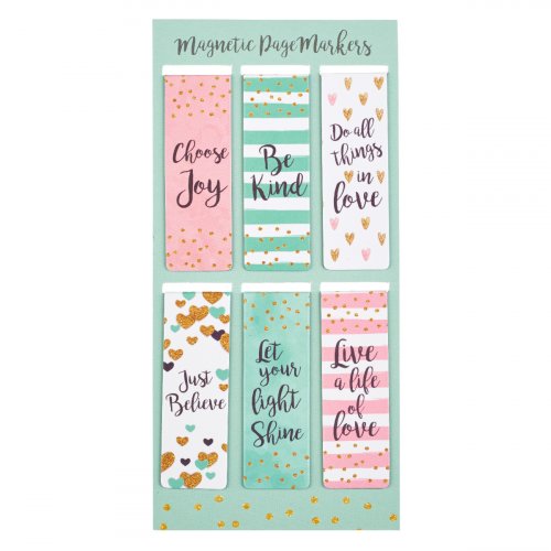 Sparkle Assorted Magnetic Bookmark (pack of 6) - Re-vived