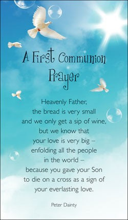 First Communion Prayer Prayer Cards - Re-vived
