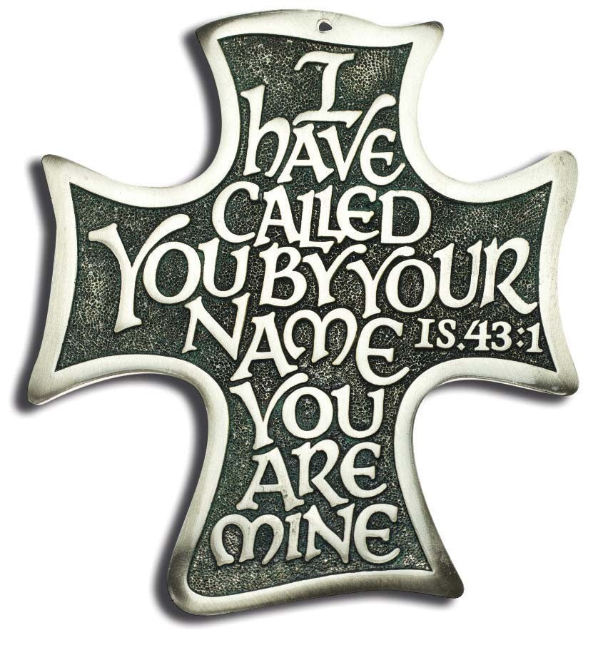 Solid Polished Pewter Wall Cross