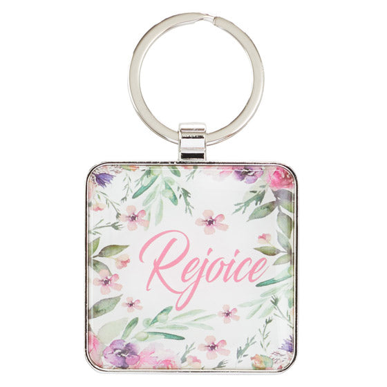 Rejoice Metal Keyring