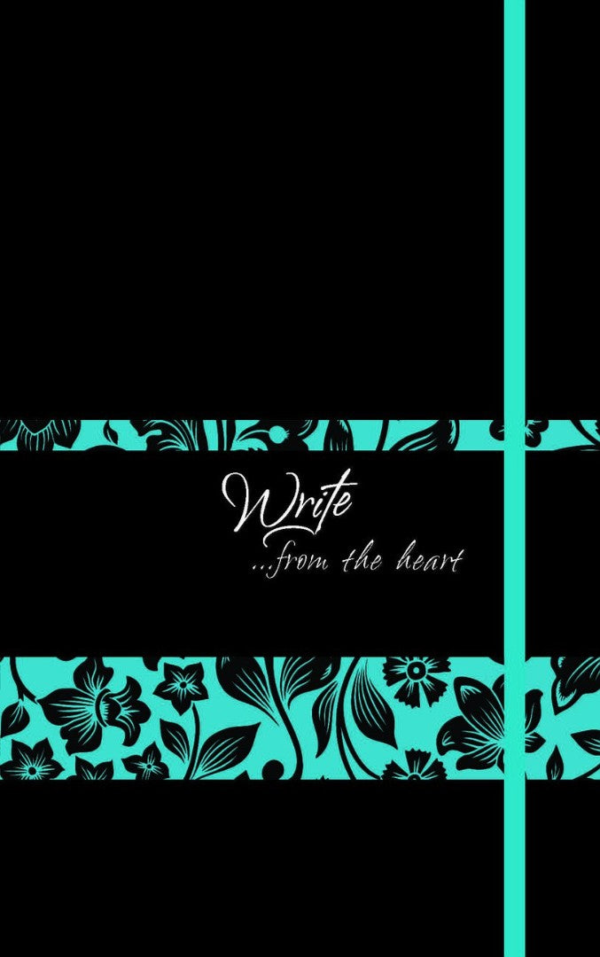 Write Journal: From the Heart, Blue/Black Flowers (Onyx)