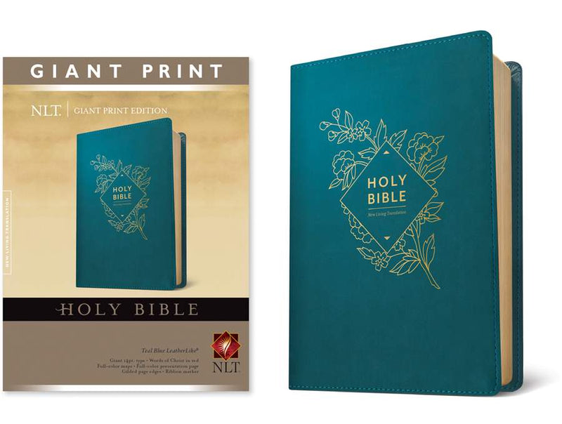 NLT Holy Bible, Giant Print, Teal, Red Letter - Re-vived