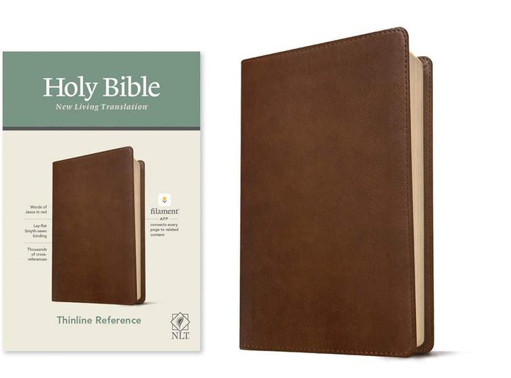 NLT Thinline Reference Bible, Filament Edition, Brown - Re-vived