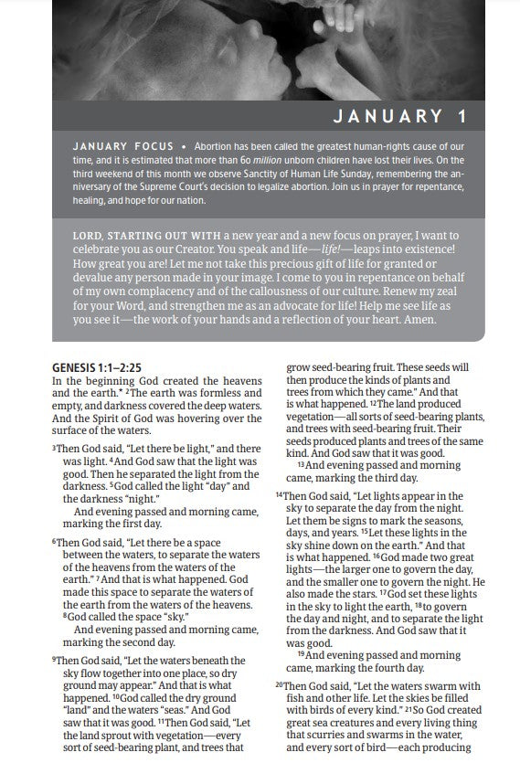 The NLT One Year Pray for Life Bible (Softcover) - Re-vived